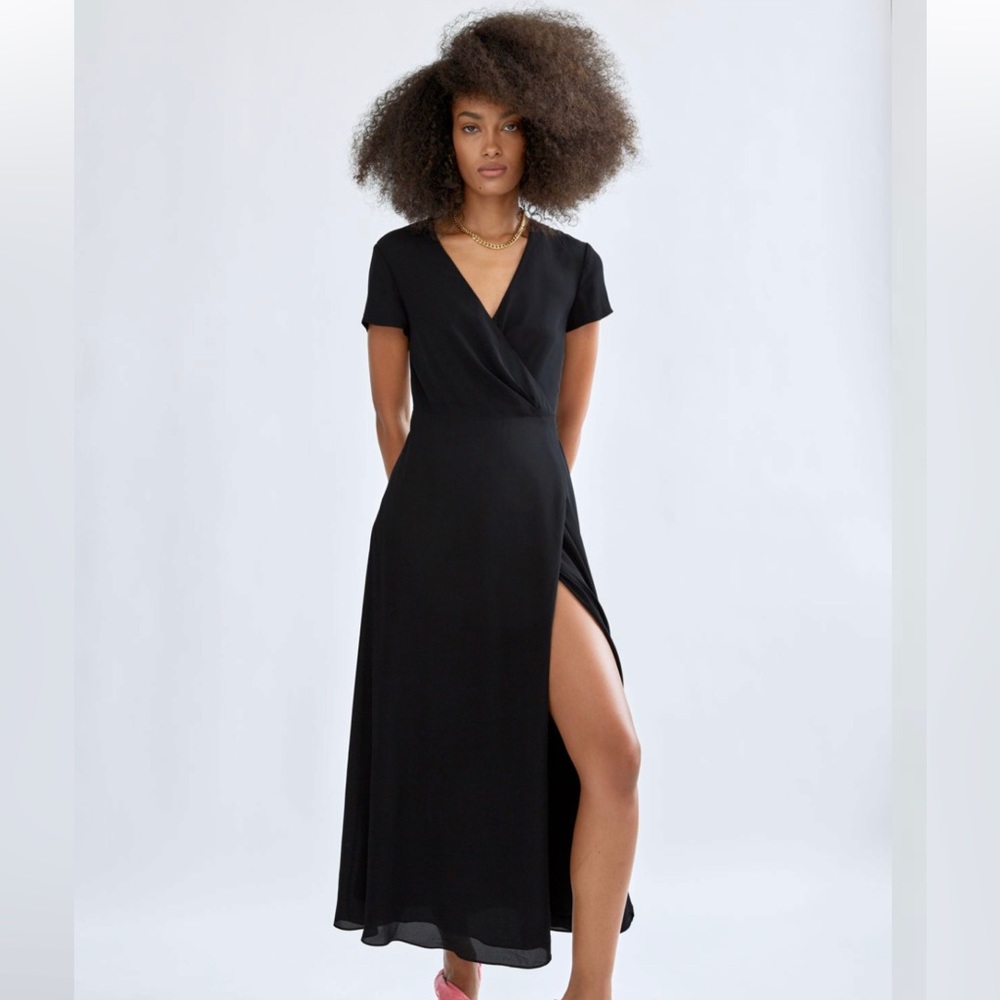 Aritzia Babaton Wrap Dress with Slit - Sz Small